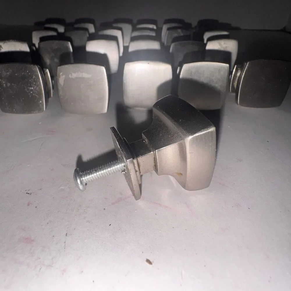 Lot 25 Satin Nickel Square Cabinet Drawer Knobs Modern Kitchen Pull Handles